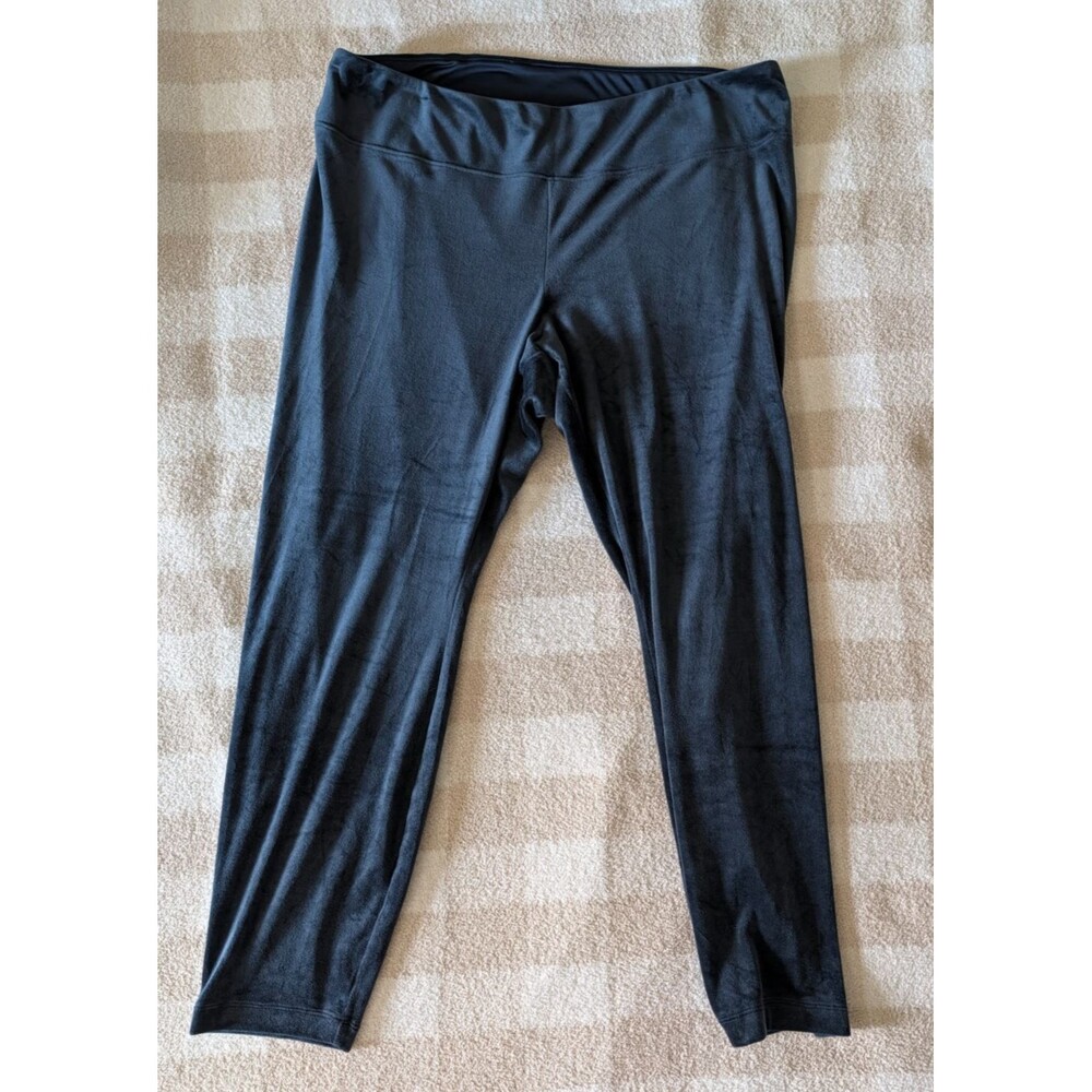 Pure Jill J Jill Velour Pants Womens 3X Navy Plush Velvet pull on Elastic waist